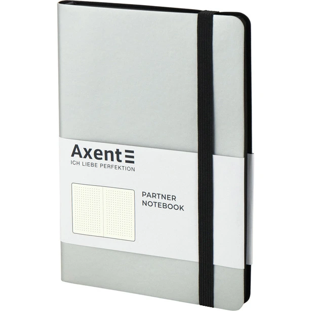 Зошит офісний Axent Partner Soft 125х195 96 арк. крапка тверда палітурка срібляста (8312-34-A). Фото 2