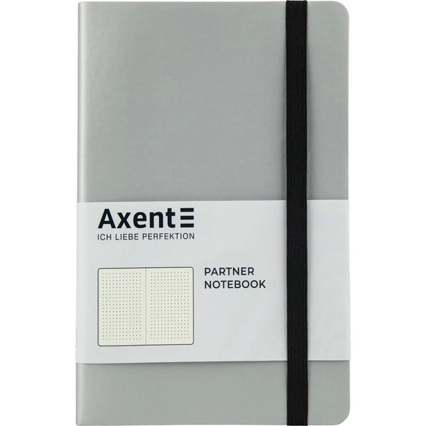 Зошит офісний Axent Partner Soft 125х195 96 арк. крапка тверда палітурка срібляста (8312-34-A)