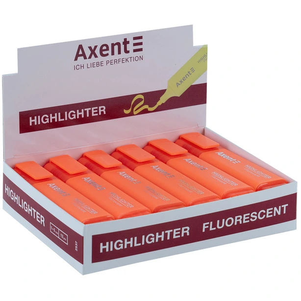 Маркер текстовий Axent Highlighter помаранчевий 1-5 мм клиноподібний (2537-12-A). Фото 2