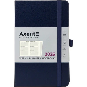 Щотижневик датований Axent Partner Strong А5 125х195мм 96арк штучна шкіра синій (8505-25-02-A). Фото 2