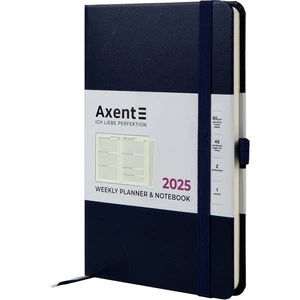 Щотижневик датований Axent Partner Strong А5 125х195мм 96арк штучна шкіра синій (8505-25-02-A)