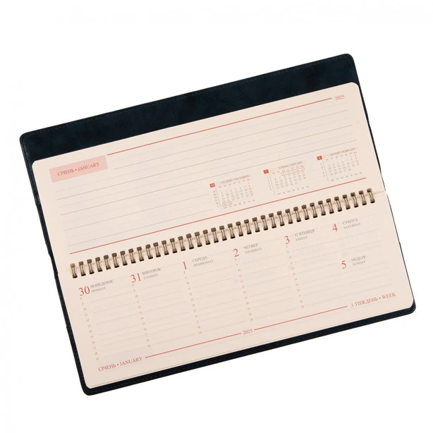 Планінг датований Leo Planner Case 34,5 х 12,5см 128 арк.темно-синій екошкіра (252565). Фото 5