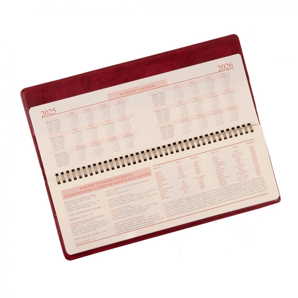 Планінг датований Leo Planner Persona 34,5 х 12,5см 128 арк бордовий екошкіра (252567). Фото 4