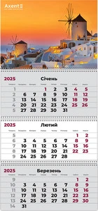 Календар настінний квартальний на 3 пружини 2025р Axent асс (8803-25-А). Фото 6