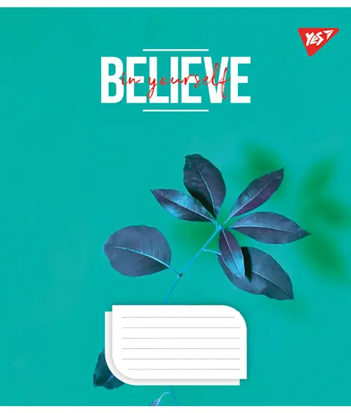 Зошит шкільний YES Believe in yourself А5 48 арк. клітинка м'яка політурка (767104)