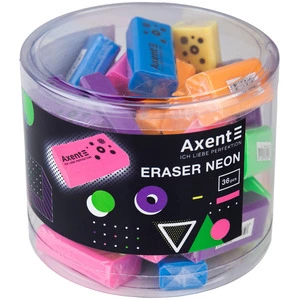 Гумка Axent Neon 39x18x11 мм. стирає олівець колір асорті (1197-А). Фото 2