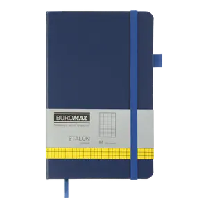 Блокнот  ETALON  125x195мм 80арк. клітинка тверда палітурка штучна шкіра синя (BM.291160-02)
