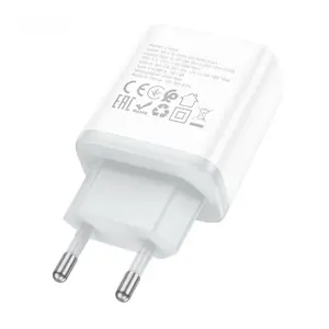 Зарядний пристрій Hoco C105A Stage dual port PD20W+QC3.0 Type-C 0.6A Білий. Фото 3