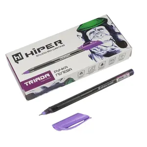 Ручка гелева Hiper Triada HG-205 чорнило фіолетова 0,6мм (33539). Фото 3
