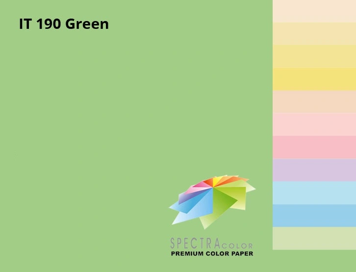Кольоровий папір Spectra Color А4 160г/м2 100 аркушів зелений пастель (181302)
