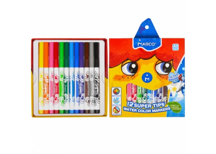 Фломастери MARCO Super Washable 12 кольорів (1630-12). Фото 2