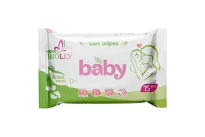 Серветка волога для дітей BIOLLY 15 шт (590892)