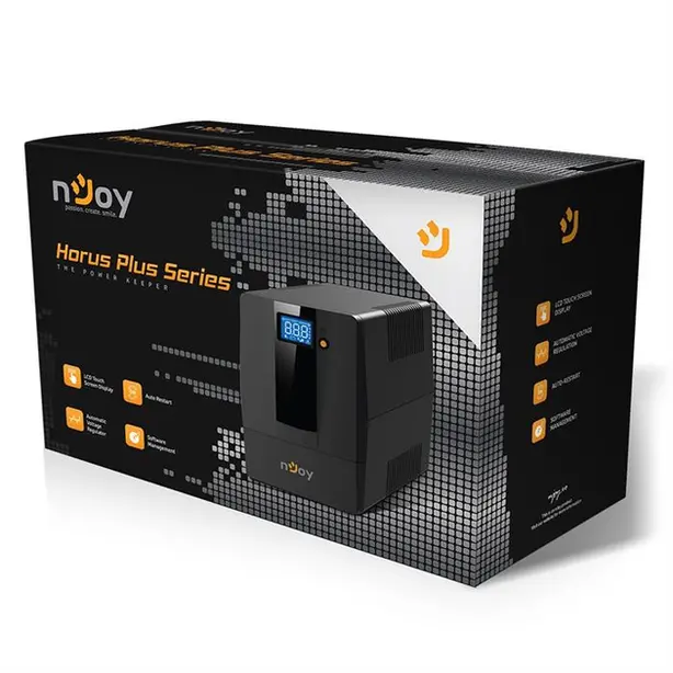 Джерело безперебійного живлення NJOY Horus Plus 1000 Lin.int. AVR 4x євро USB LCD пластик (PWUP-LI100H1-AZ01B). Фото 6