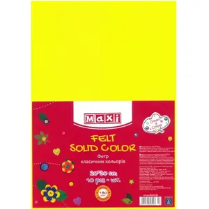 Фетр MAXI м'який 21х30см 10шт/уп лимонний (MX61622-38)