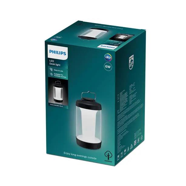 Кемпінговий ліхтар Philips LED Camping luminaire Cicero 6 Вт 5000K 4000 мА/год літієва батарея чорний (41607). Фото 2