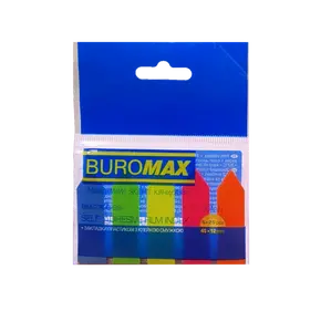 Закладки неонові Buromax 12х45мм 5 кольорів 125 шт стрілка (BM.2308-98)