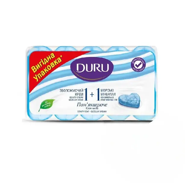 Мило туалетне 400 г Duru 1+1 Морські Мінерали + зволожуючий крем 5х80г (166180)