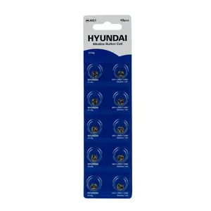 Батарейки Hyundai  AG1/LR 621 лужні 1.5 V 10шт/уп (019608)