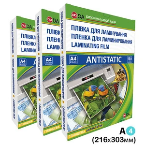 Плівка для ламінування ТМ DA А4 100мкм 216мм*303мм Antistatic 100шт/уп (11201011208YA). Фото 2