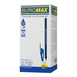 Ручка масляна Buromax LINEA чорнило синє 0.5 мм пластик (BM.8362-01)