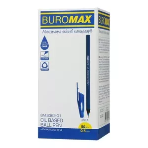 Ручка масляна Buromax LINEA чорнило синє 0.5 мм пластик (BM.8362-01)