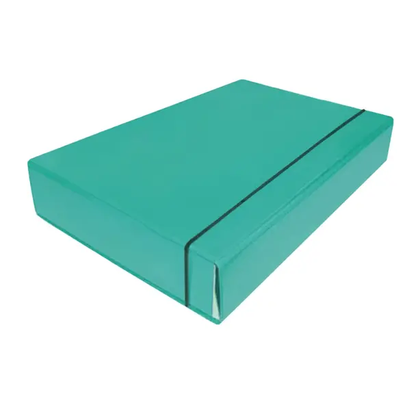 Папка-коробка на гумці ITEM А4 60мм бірюзова 306/05 (51502005)