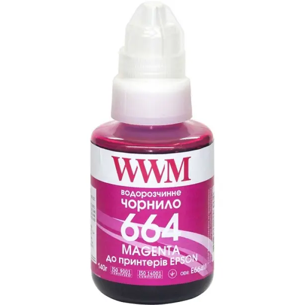 Чорнило Epson L100 WWM Magenta140мл (E664M)