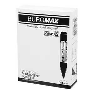 Маркер перманентний Buromax JOBMAX чорний 2-4 мм круглий (BM.8711-01)