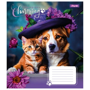 Зошит шкільний 1 Вересня Charming companions А5 18арк. клітинка м'яка політурка (767236). Фото 6