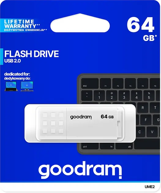 Флеш накопичувач GoodRam 64GB USB 2.0 White UME2-0640W0R11(286318). Фото 3