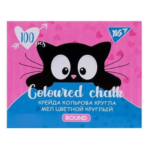 Крейда YES Meow кольорова кругла 100 шт 400450