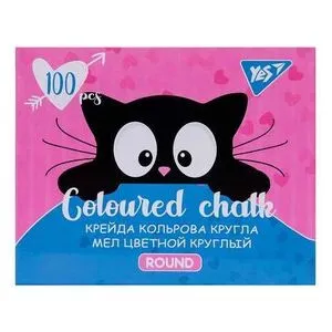 Крейда YES Meow кольорова кругла 100 шт 400450