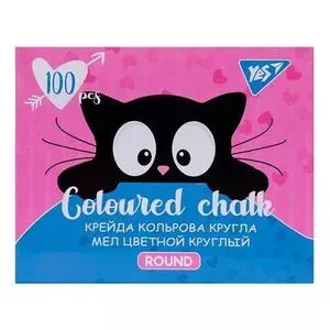 Крейда YES Meow кольорова кругла 100 шт 400450
