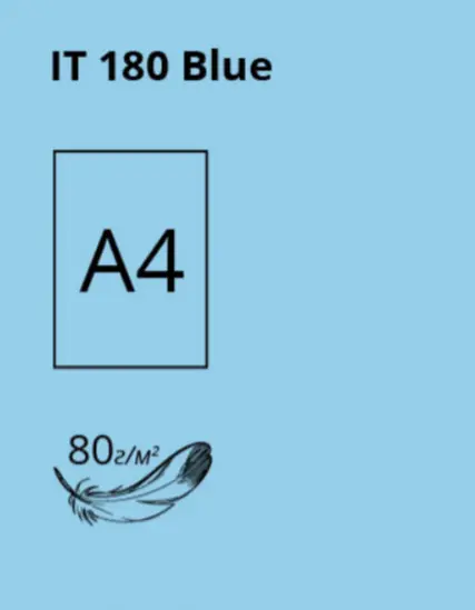 Папір кольоровий Crystal Color Blue 180 А4 80г/м2 пастельно блакитний 100 арк. (16.7534)