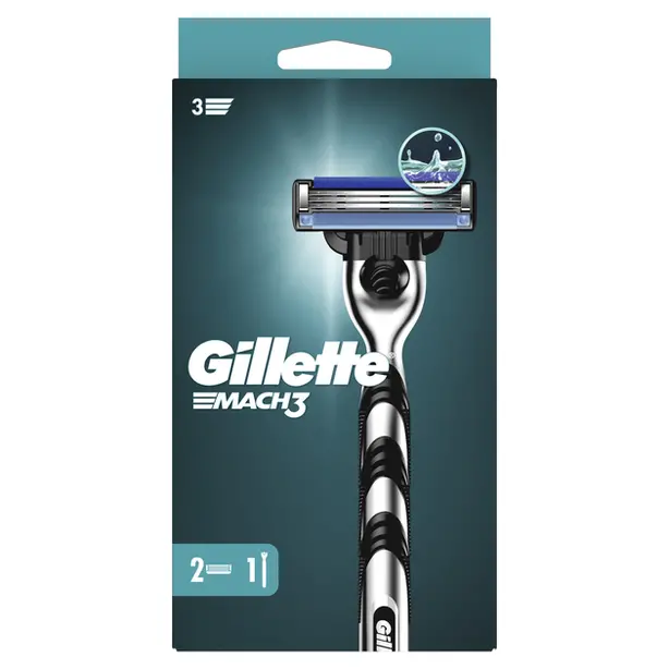 Станки багаторазові Gillette MACH 3 для чоловіків 1 шт + 2 картридж (020676). Фото 2