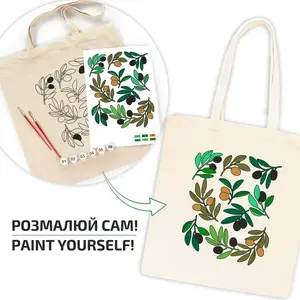 Набір для творчості екосумка-розмальовка "Оливки" бавовна 220 г/м2, 38х42 (N0003607). Фото 2