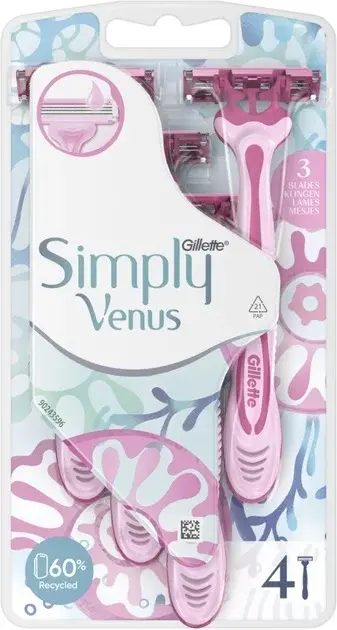 Бритви одноразові 4шт Simply Venus 3 Gillette (90243596)