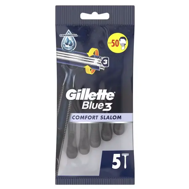 Станки одноразові Gillette BLUE3 Comfort Slalomдля чоловіків 5 шт (80816263). Фото 2