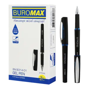 Ручка гелева Buromax  STRONG чорнило синє 0.7 мм пластик (BM.8314-01)
