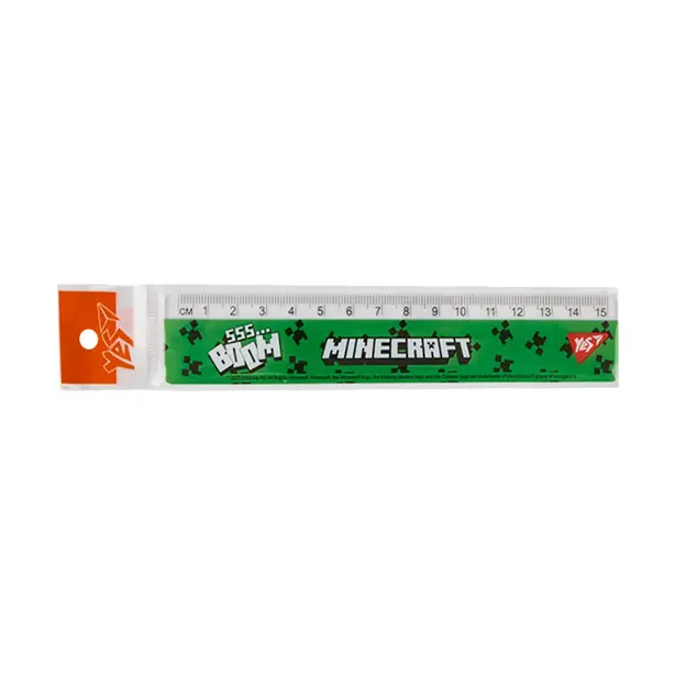 Лінійка YES 15 см  Minecraft  пластик (370680)