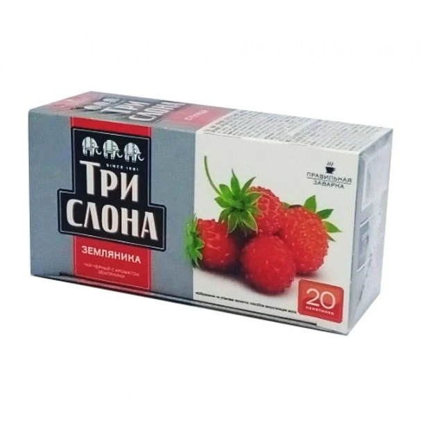 Чай у фільтр пакетах Три Слони Суниця 1г х 20шт (121391). Фото 2