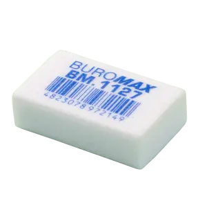 Гумка Buromax прямокутна 31х19х9мм біла стирає олівець  (BM.1127)
