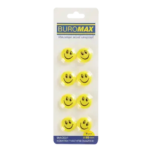 Набір магнітів Buromax СМАЙЛИК 8шт. х 20мм (BM.0031)