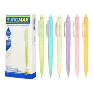 Ручка кульково масляна Buromax PEARL автоматична чорнило синє 0,7 мм (BM.8371)