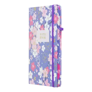 Зошит офісний Buromax BLOSSOM на гумці А5 80 арк. клітинка тверда палітурка фіолетова (BM.255122-07). Фото 2