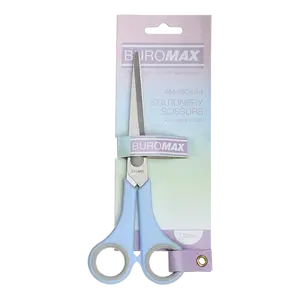 Ножиці офісні Buromax PASTEL сірий 17,5 см пластик з гумовою вставкою (BM.4504-14)