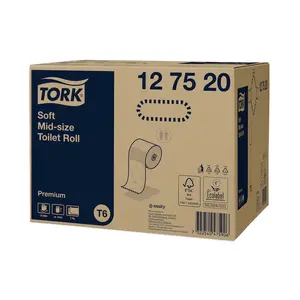 Туалетний папір Tork Mid-size в міді рулонах м'який Premium 90 м 2 шари (127520). Фото 2