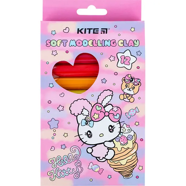 Пластилін дитячий Kite восковий 12 кольорів 200гр (HK23-086)