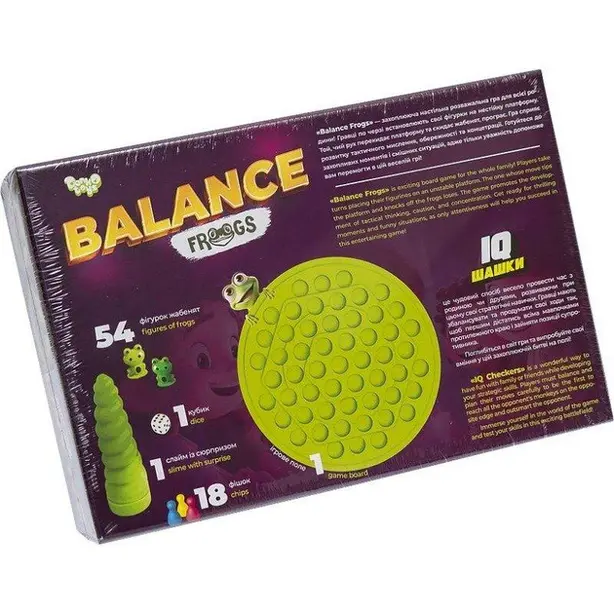 Гра Danko Toys 3в1 велика "Balance Frogs" + IQ шашки Українською (BalF-01). Фото 2