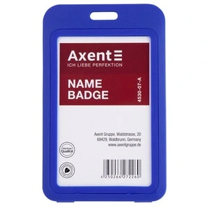 Бейдж вертикальний Axent PP 50х84мм синій (4530-07-A)
